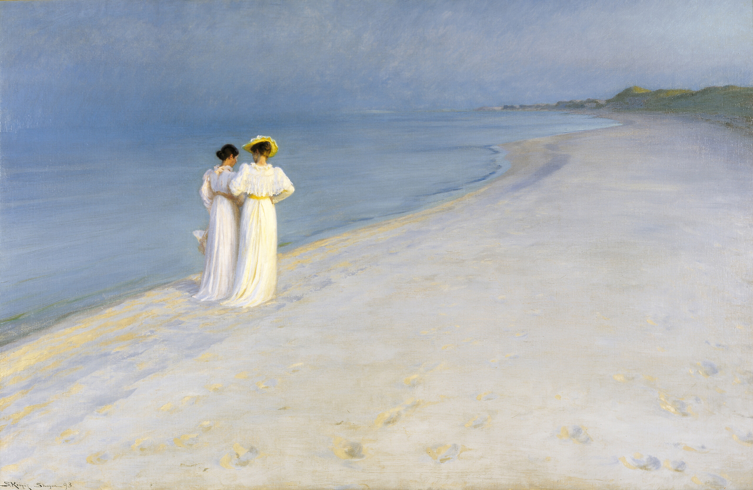P.S._Krøyer_-_Summer_evening_on_Skagen’s_Beach._Anna_Ancher_and_Marie_Krøyer_walking_together._-_Google_Art_Project